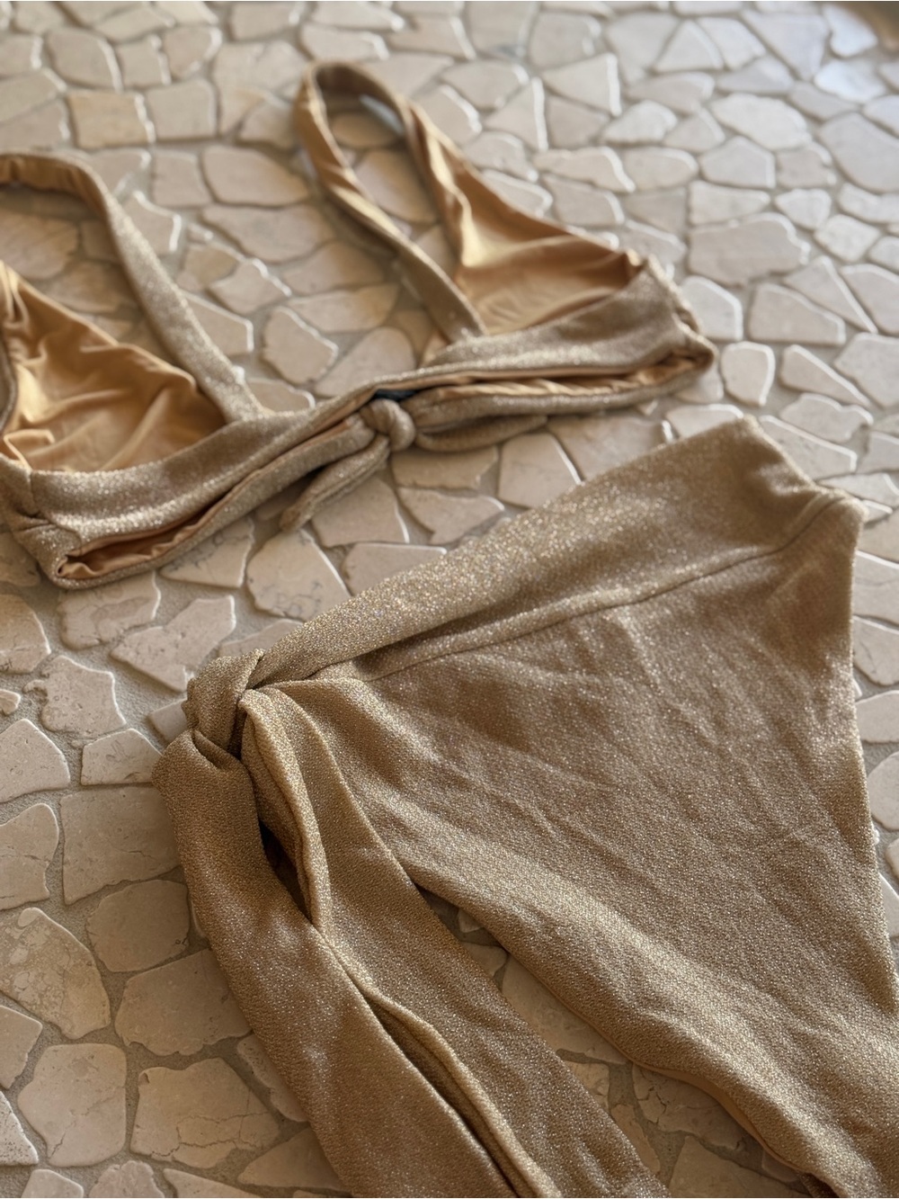 Gold Shimmer Bikini Set - Beach Riot - Picture 8 of 11